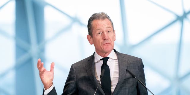 Mathias Döpfner, CEO of Axel Springer SE, speaks to the guests at the opening of the new company building in Berlin, Oct.  6, 2020. (Kay Nietfeld/picture alliance via Getty Images)